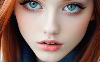 AI girl with red hair wallpaper
