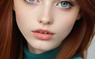 AI girl with red hair wallpaper