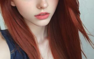 AI girl with red hair wallpaper
