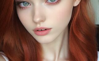 AI girl with red hair wallpaper