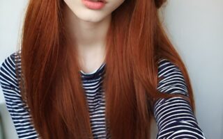 AI girl with red hair wallpaper