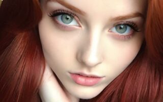 AI girl with red hair wallpaper