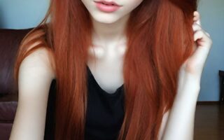 AI girl with red hair wallpaper