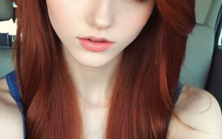 AI girl with red hair wallpaper