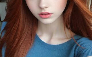 AI girl with red hair wallpaper
