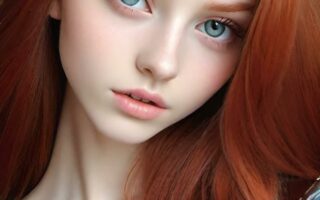 AI girl with red hair wallpaper