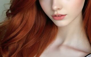 AI girl with red hair wallpaper