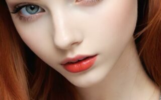 AI girl with red hair wallpaper