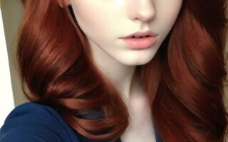 AI girl with red hair wallpaper