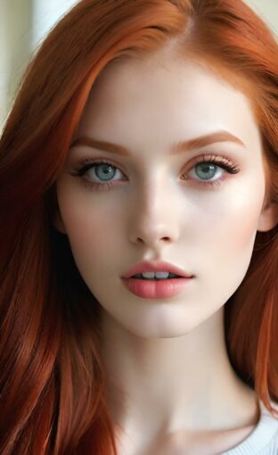 AI girl with red hair wallpaper