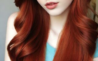 AI girl with red hair wallpaper