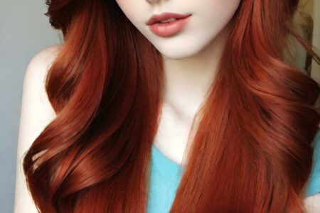 AI girl with red hair wallpaper