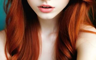 AI girl with red hair wallpaper