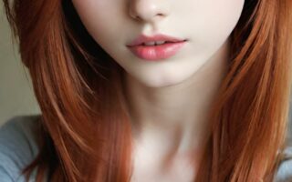 AI girl with red hair wallpaper