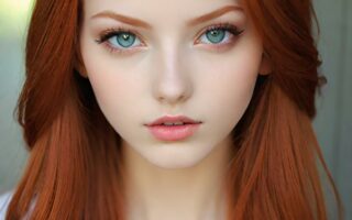 AI girl with red hair wallpaper