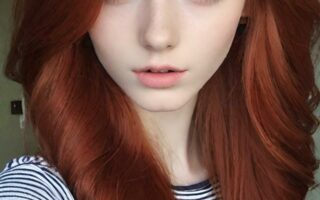 AI girl with red hair wallpaper