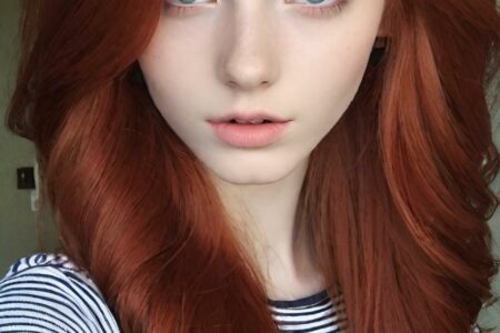 AI girl with red hair wallpaper