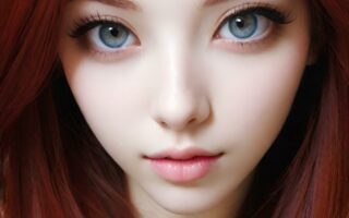 AI girl with red hair wallpaper