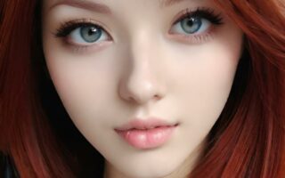 AI girl with red hair wallpaper