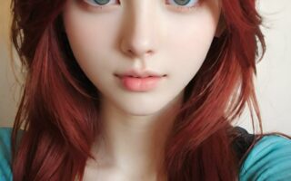 AI girl with red hair wallpaper