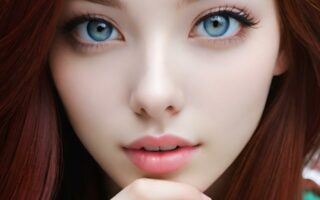 AI girl with red hair wallpaper