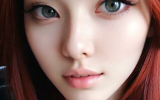AI girl with red hair wallpaper