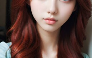 AI girl with red hair wallpaper