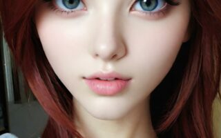 AI girl with red hair wallpaper