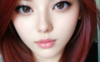 AI girl with red hair wallpaper