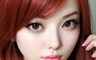 AI girl with red hair wallpaper