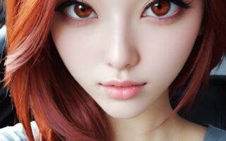 AI girl with red hair wallpaper