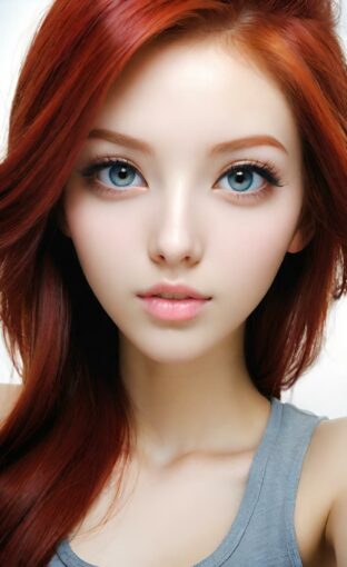 AI girl with red hair wallpaper