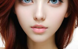 AI girl with red hair wallpaper