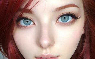 AI girl with red hair wallpaper