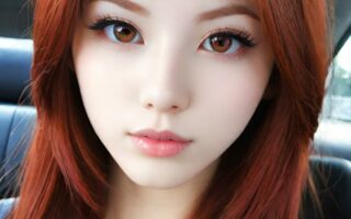 AI girl with red hair wallpaper