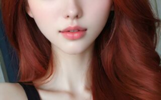 AI girl with red hair wallpaper