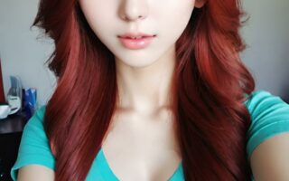 AI girl with red hair wallpaper