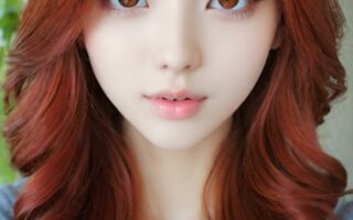 AI girl with red hair wallpaper