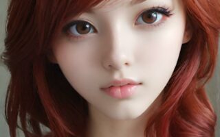 AI girl with red hair wallpaper