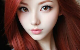 AI girl with red hair wallpaper