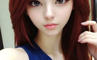 AI girl with red hair wallpaper