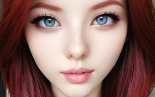 AI girl with red hair wallpaper