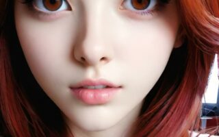 AI girl with red hair wallpaper