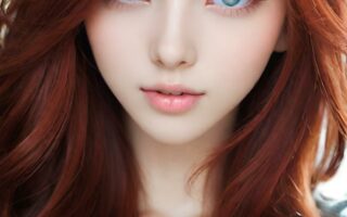 AI girl with red hair wallpaper