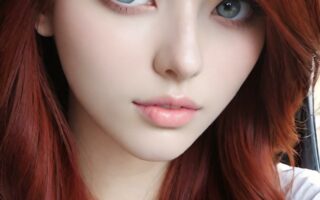 AI girl with red hair wallpaper