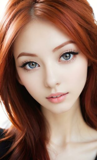 AI girl with red hair wallpaper