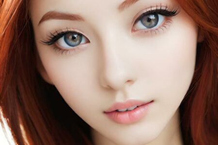 AI girl with red hair wallpaper