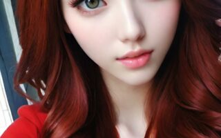 AI girl with red hair wallpaper
