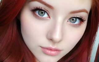 AI girl with red hair wallpaper