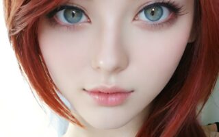 AI girl with red hair wallpaper